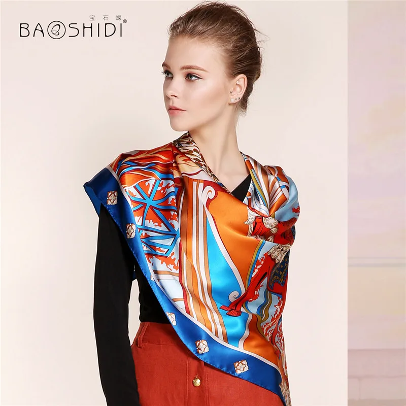 Buy [BAOSHIDI]100 silk fashion brand scarf,16m/m
