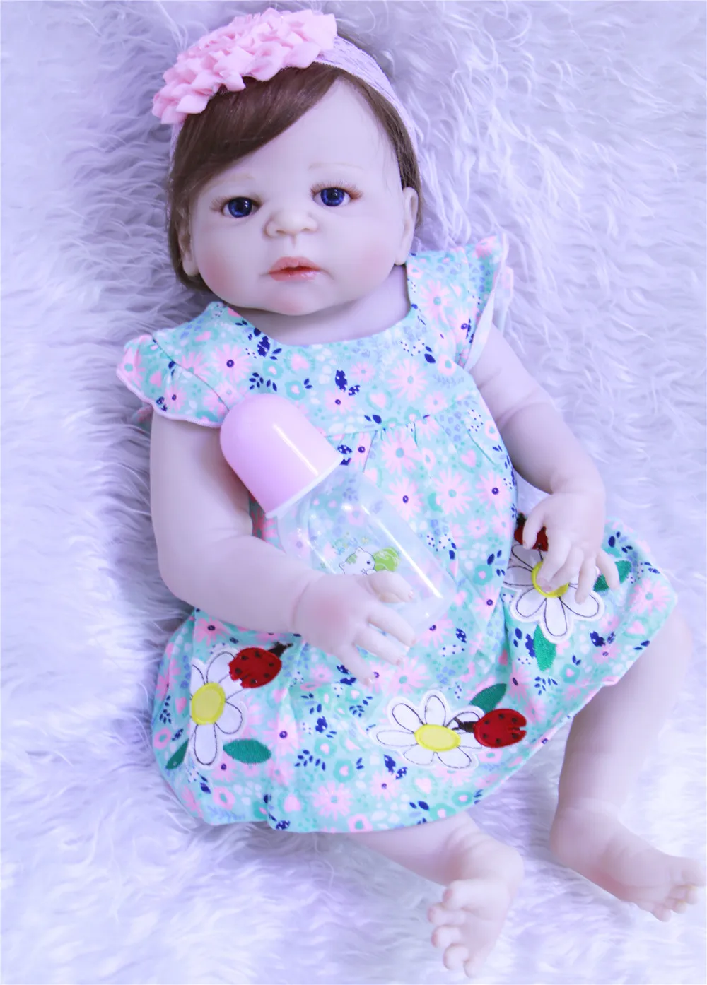 DollMai reborn Девочка Куклы 23 "полный Силиконовый reborn baby Игрушки для принцессы для детей подарок bebe куклы com corpo de силикон