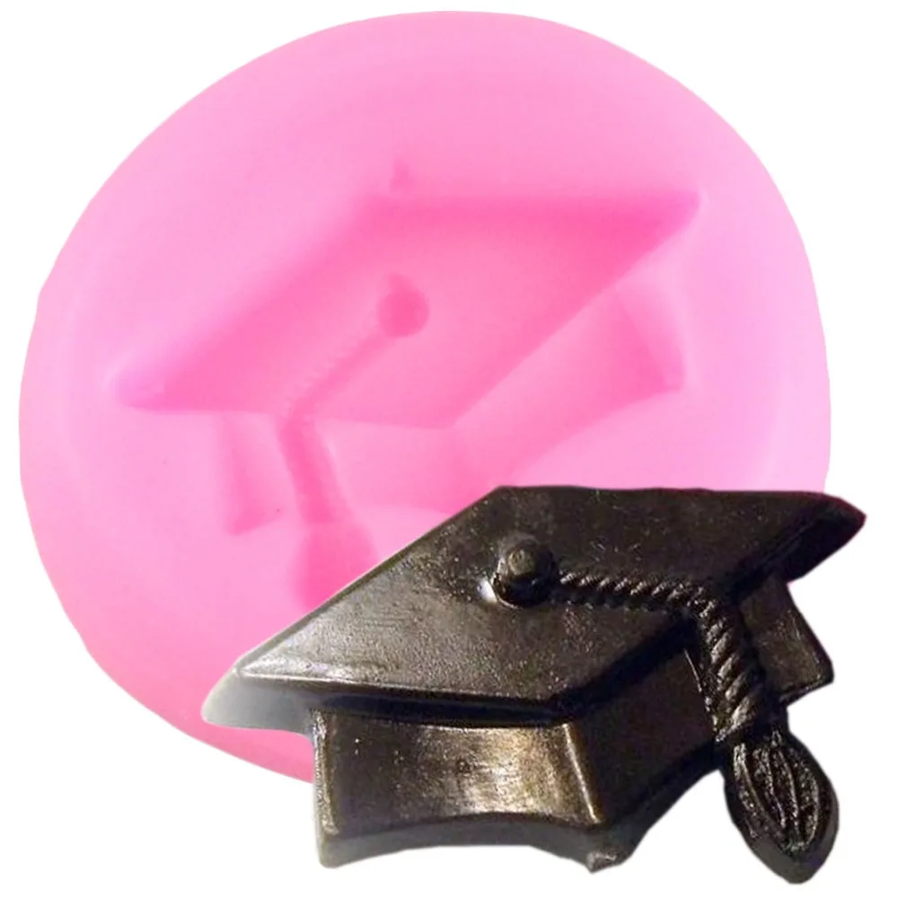 

3D Graduation Hat Silicone Mold DIY Party Cupcake Baking Fondant Cake Decorating Tools Candy Fimo Clay Chocolate Gumpaste Mould
