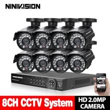 NINIVISION 8CH CCTV Системы 1080 P 720 P HDMI AHD 8CH видеонаблюдения DVR 8 шт. 2,0 Мп ИК безопасности Камера sony 3000TVL CCTV Камера Системы комплект