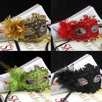 

Free ship!1lot=10pc!New exquisite Venice lace rhinestone leather party masks / makeup Prom Masquerade mask/8color
