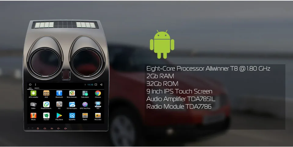 Excellent MARUBOX 2Din Android 8.1 Eight Core For Nissan Qashqai Dualis Car Multimedia Player 9" Touch Screen Radio GPS Bluetooth 9A002DT8 1