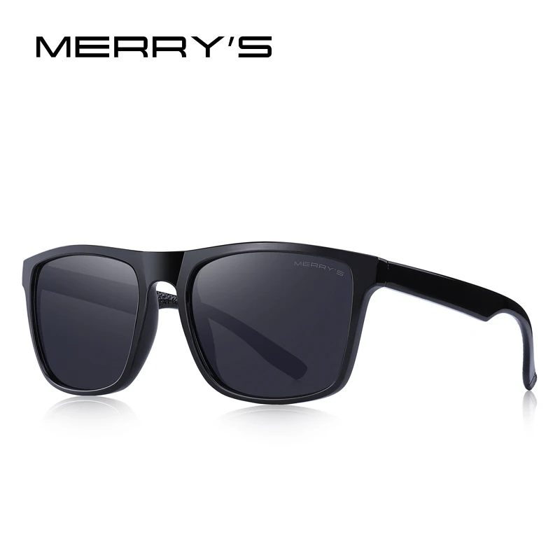 MERRYS Дизайнерские мужские HD поляризованные солнцезащитные очки, мужские солнцезащитные очки Spuare для вождения, Классические солнцезащитные очки для мужчин UV400 S3005 - Цвет линз: C01 Black