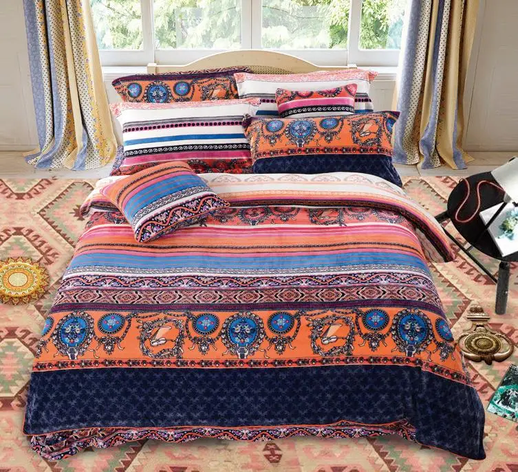 Aliexpress.com : Buy Winter Girls bohemian duvet covers King queen bed set plush Bedding Sets chinese home textile Queen