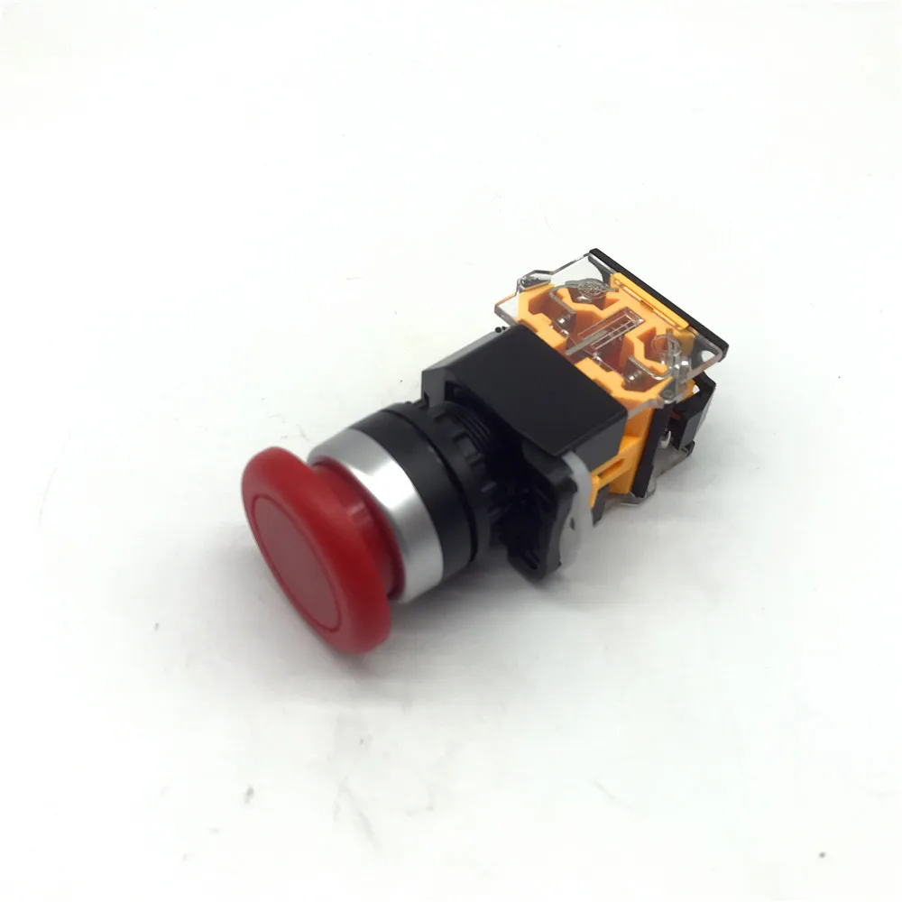 Red Mushroom Head Momentary DPST 1NO+1NC Pushbutton Switch LA38-11M | Обустройство дома