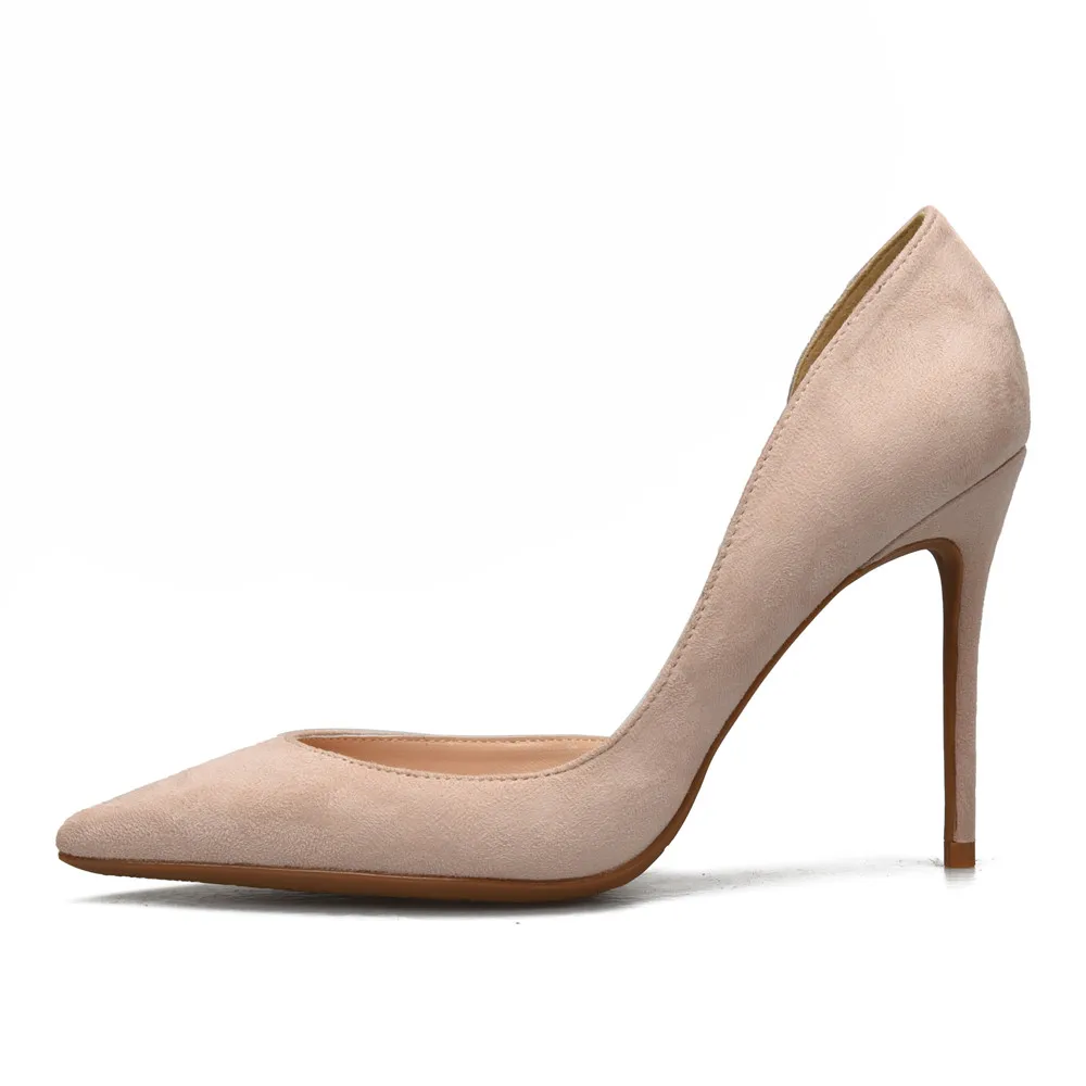 Stylesowner/пикантные туфли на высоком каблуке в римском стиле; женские туфли-лодочки; элегантные туфли из искусственной замши на высоком каблуке; цвет коричневый, телесный; туфли на высоком каблуке