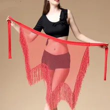 Танец живота хип шарф-бедра юбка пояс для танцев живота Пояс-цепочка с подвесками шаль Warps для женщин/девочек красный белый