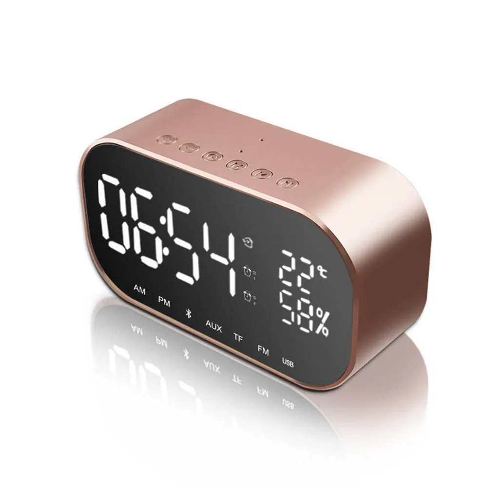 

Bluetooth Wireless Speaker Temperature LCD Display FM Radio Alarm Clock Subwoofer Music Player LSMK99