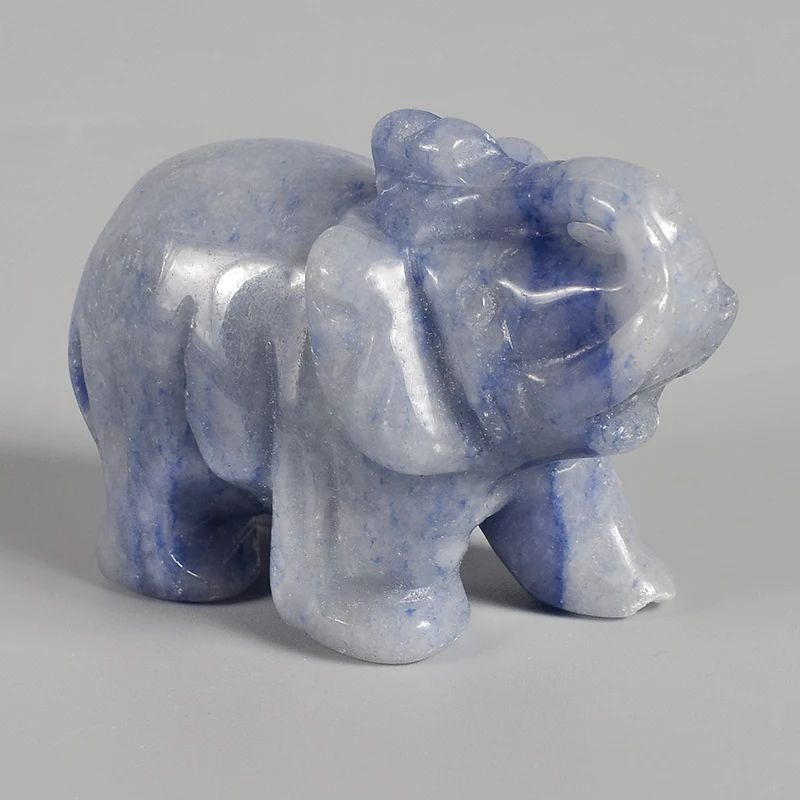 2 дюймов нефрита хрустальные фигурки слонов ремесло ручной резной натуральный камень мини статуя животного для декора Чакра Исцеление