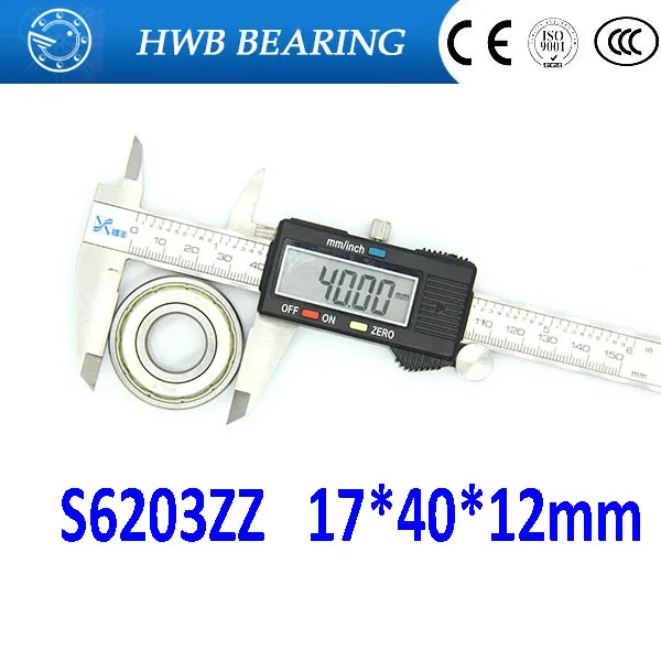 

Free Shipping 5 PCS S6203ZZ Bearings 17x40x12 mm Steel Shield S6203 ZZ Stainless Steel Ball Bearings 17*40*12mm
