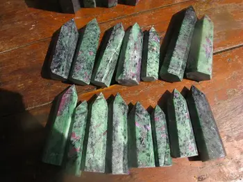 

15 natural Green Ruby Zoisite crystal quartz point healing