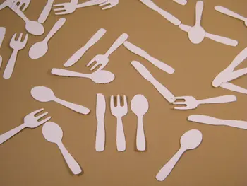 

Fork Knife Spoon Table Confetti birthday wedding scatters bridal shower bachelorette party Scrapbooking Embellishment