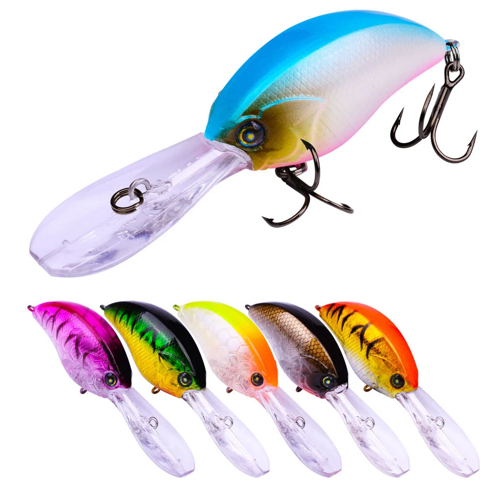 6PCS Wobbler Fishing Lure Crankbait Minnow Peche Bass Trolling Pike