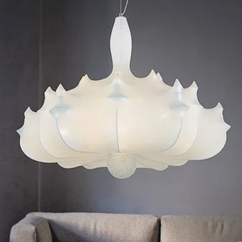 

Nordic Italy Designer Silk Airship Pendant Light Creative White Engineering Hanging Lights Led Living Studio Light Free Shipping