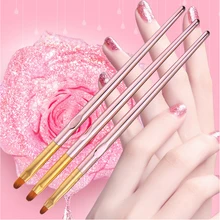3pcs Nail Brush Set Easy Use Home Colored Drawing Soft Fiber Art Liner Round Head Portable Detailed Painting DIY Spa Lightweight