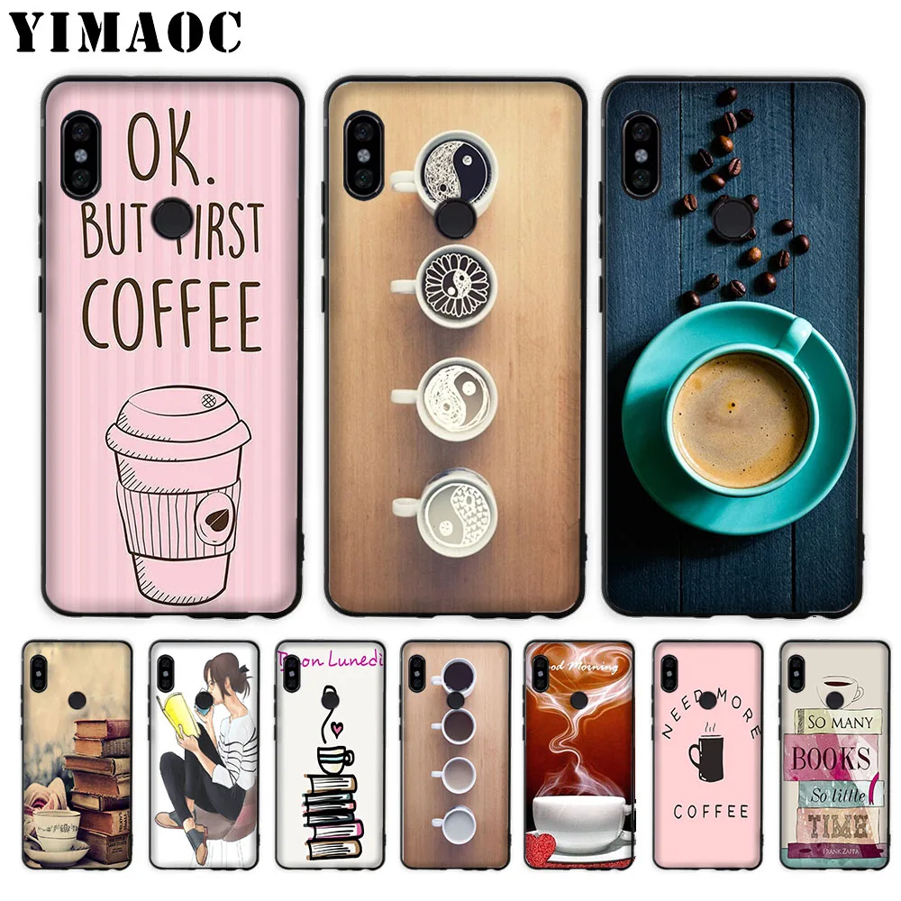 

YIMAOC Ok But First Coffee Book Soft Case for Xiaomi Mi5 Mi5S Mi6 Mi9 Mi8 Lite SE A1 A2 Lite Pocophone F1 MAX 3