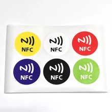 6 шт./партия, NTAG213 NFC RFID стикер, совместимый со всеми nfc продуктами диаметром 30 мм
