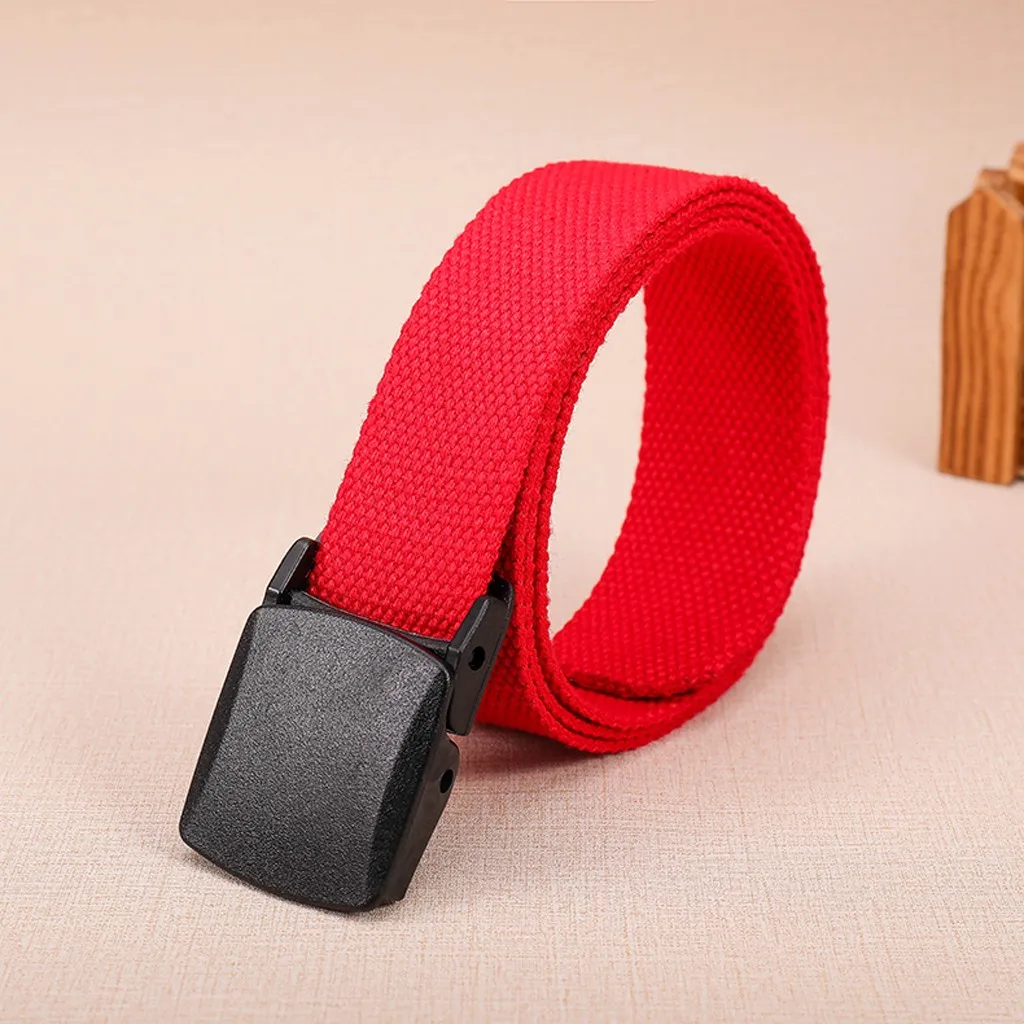 Женский ремень модные ремни для женщин повседневный полотняный ремень пряжка мужской пояс для отдыха cinturones para mujer - Цвет: Красный