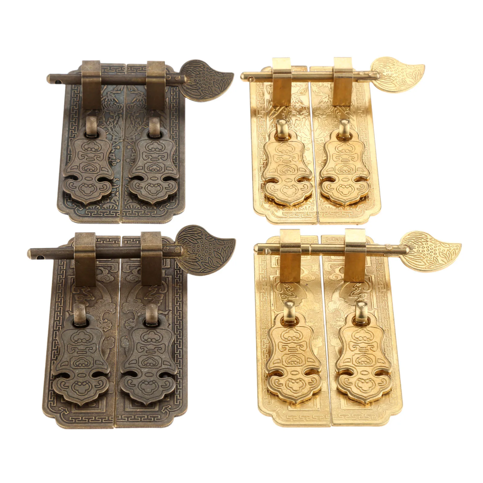 DRELD 1 زوج 100*26mm الصينية الأثاث العتيق مقبض تركيبات نحاسية النحاس خزانة دولاب Doorplate جولة النحاس مقبض سحب