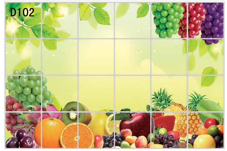 1pcs 60x90cm Fruit Patten DIY Big wall Decor kitchen Stick paper Removable kitchen Stickers oil proof kitchen wall stickers D102