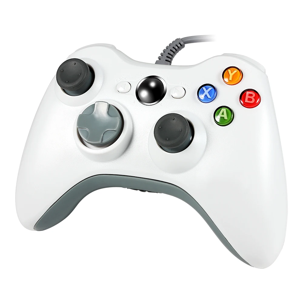 1 шт. геймпад USB проводной джойстик контроллер для microsoft для Xbox 360 для ПК для Windows7 белый цвет джойстик игровой контроллер