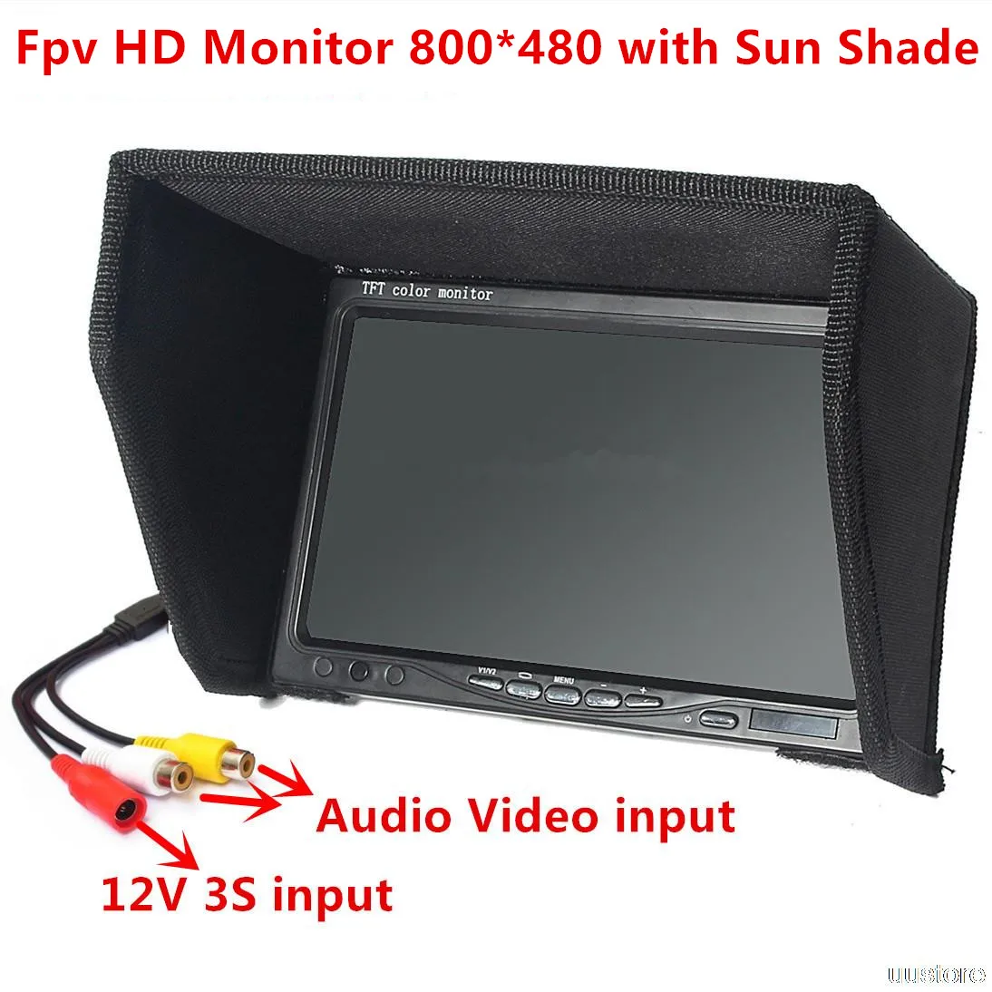 Mini-Sonnenblende für 7 Zoll LCD-Monitor iPad FPV Video Monitor schwarz
