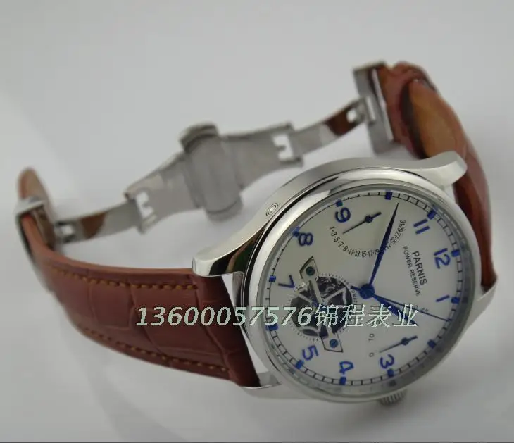 43mm PARNIS energy display flywheel HuDieKou automatic mechanical men's watch wholesale
