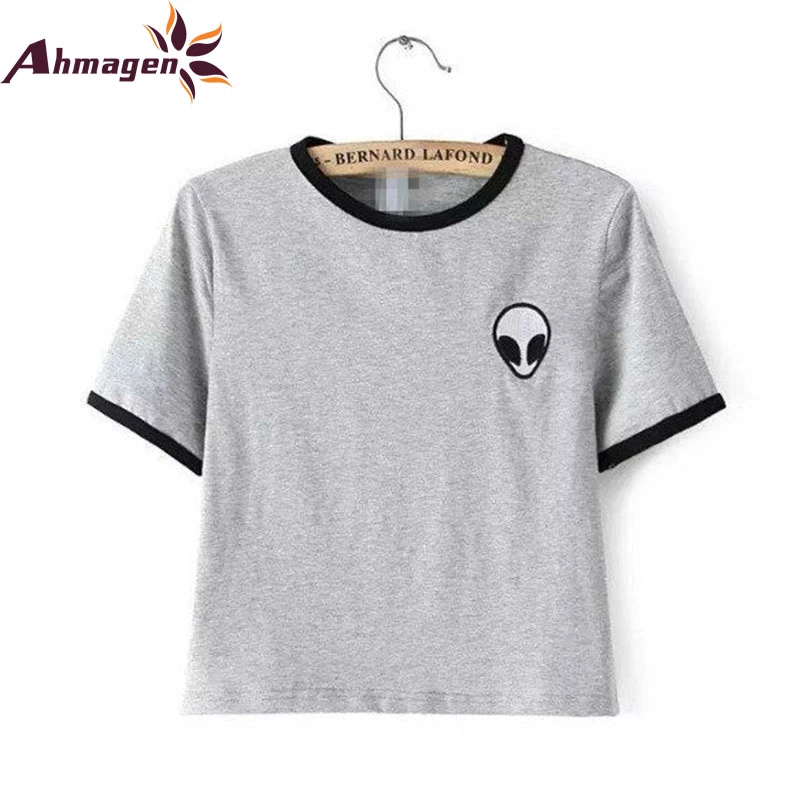 Diseño Kawaii Ahmagen Verano Impresión Exóticas Mujeres de la Camiseta Corta Poleras Crop Tops Camiseta Femme Camisetas De manga Mujer|poleras de mujer|women short sleeveharajuku t-shirt - AliExpress