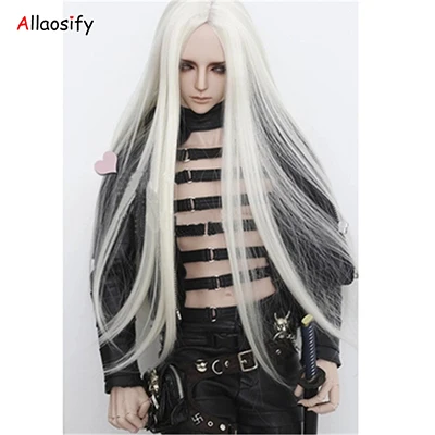 Allaosify bjd парик многоцветный длинный Straigst парики 1/3 1/4 1/6 BJD парик из высокотемпературного волокна кукольный парик