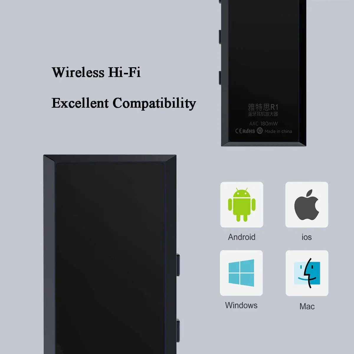 ARTEXTREME R1 HiFi Wireless Bluetooth 4.1 CVC Receiver Portable Headphone Amplifier for Android and iOS,26 hours Play Time