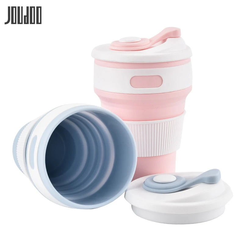 

JOUDOO Creative Silicone Water Bottle With Lid 130ml Sport Portable Folding Cup Travel Coffee Tea Silicone Drinkware Wholesale35