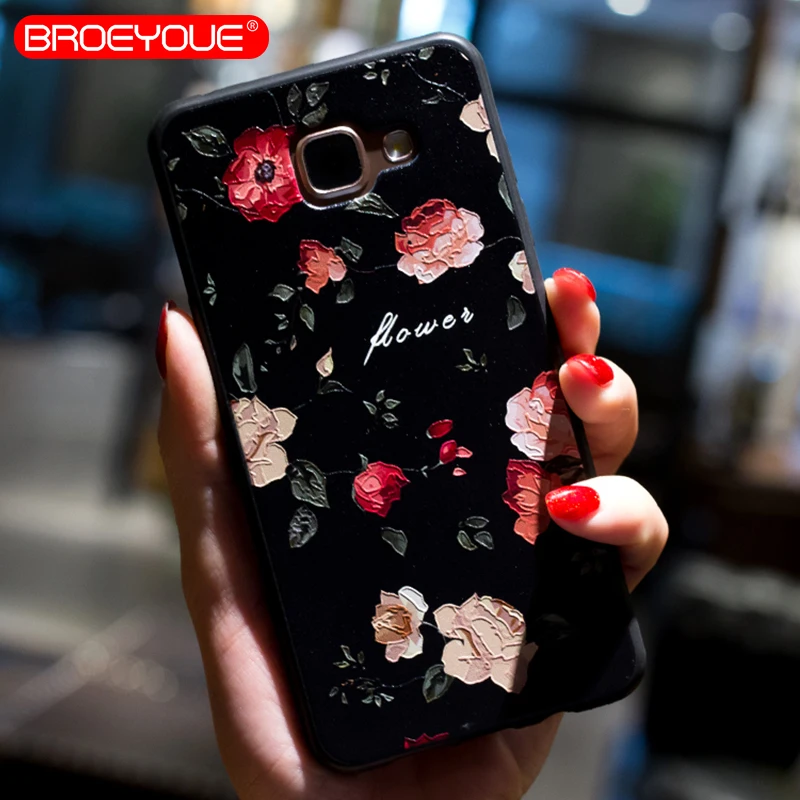 

BROEYOUE Case For Huawei P10 P9 P8 Lite Honor 6X 7X 9 Lite 2017 Nova 2 Plus Relief Silicone Case Matte Flower Cases Back Cover