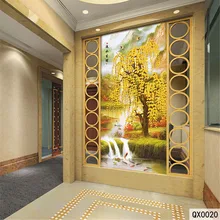 Изготовленный На Заказ 3D ткань текстильные обои для стен тканевые фотообои матовый шелк вход Холл коридор китайский пейзаж моющийся Топ