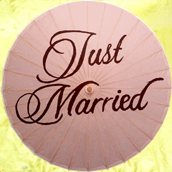 

Hot Lovely Vintage Wedding Party Photo Just Married Nice Paper Umbrella Pink Free Shipping