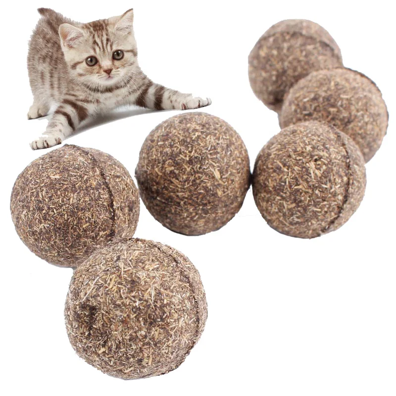 1pc Pet Cat Natural Catnip Treat Ball Menthol Flavor Cat Toys Healthy Safe Cleaning Teeth Pet Toys For Cats