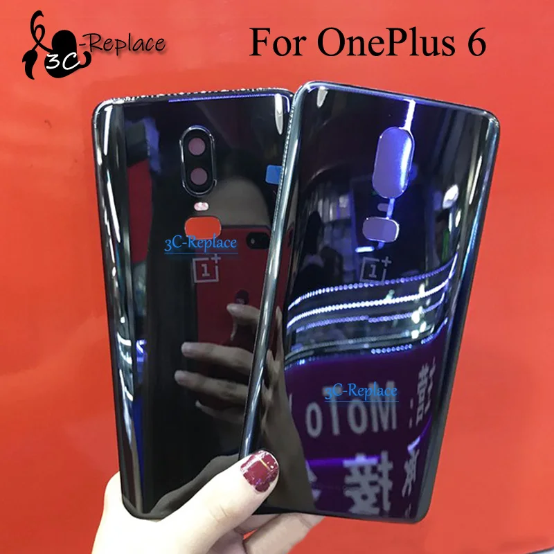 

Original 6.3 inch Black/White/Red For OnePlus One Plus 6 A6000 A6003 Back Battery Cover Door Housing case Rear Glass parts