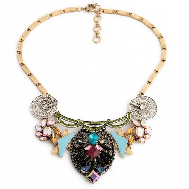 

Hot Fashion Necklaces For Women 2015 Charm Jewelry Flower Crystal Statement Pendant Choker Necklace
