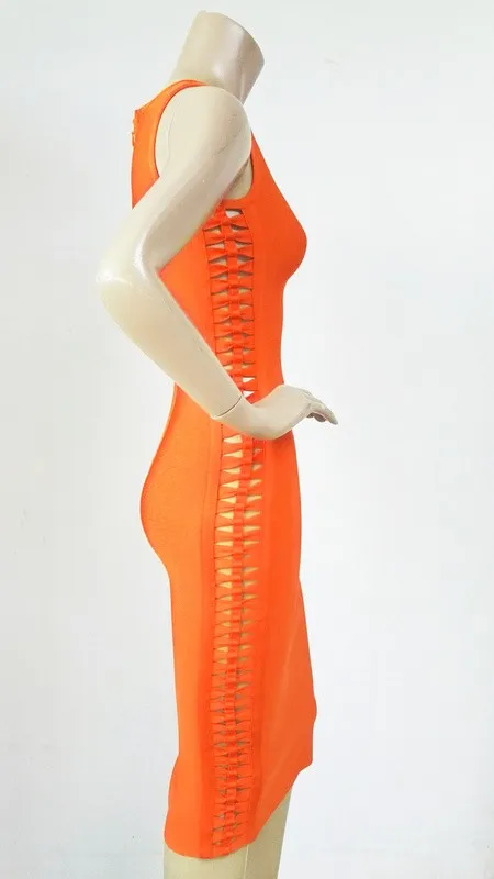 High-Quality-Women-s-Sexy-Knee-Length-Orange-Bandage-Dress-2016-Ladies-Elegant-Bodycon-Bandage-Dress