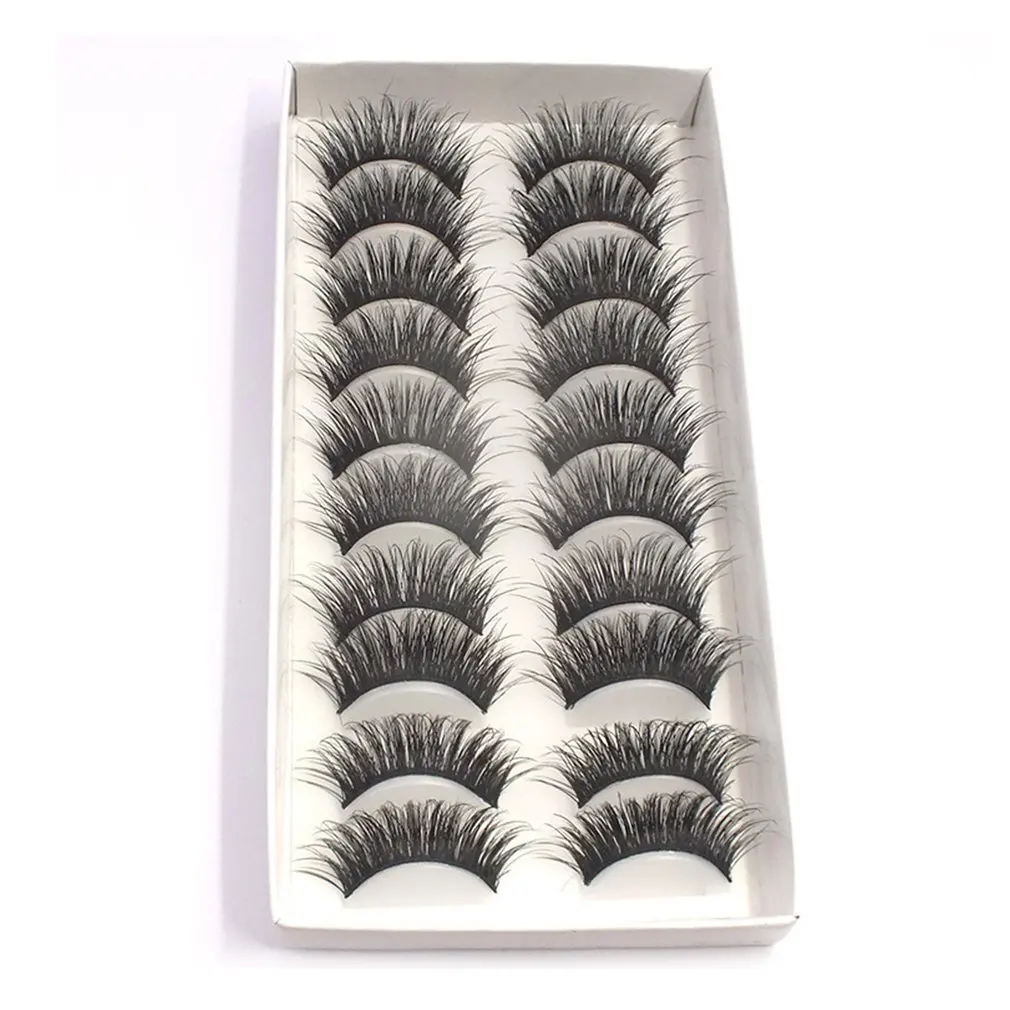 

5 Pairs 3D Mink Hair Natural Cross False Eyelashes Long Messy Makeup Fake Eye Lashes Extension Make Up Beauty Tools maquiagem