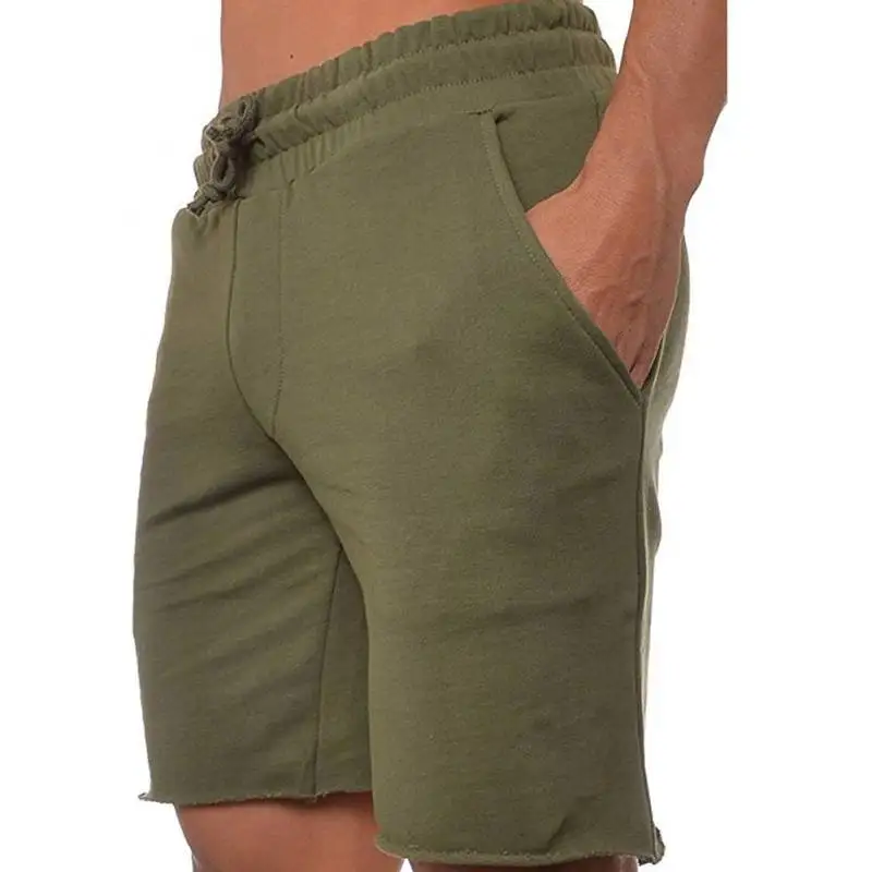 3 цвета Для мужчин Твердые тренировки шорты с карманом Бодибилдинг Встроенная Jogger дома эластичной резинкой на талии Короткие штаны для