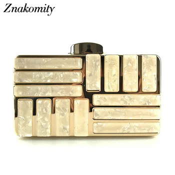 

Znakomity Acrylic clutch bag female purse Box party evening clutch bags women party handbags Chain strap messenger shoulder bags