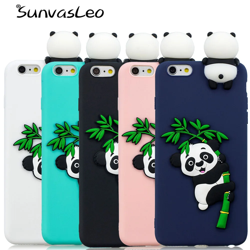 

For iPhone 7 7Plus Case Cover 3D Soft Silicone Cute Cartoon Panda Smart Phone Shell Skin Cases For iPhone 8 8Plus Fundas Capa