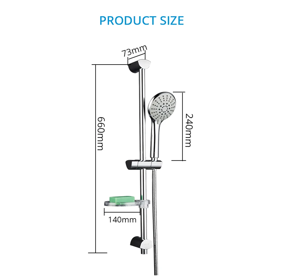 GAPPO нержавеющая сталь хромированный слайд бар регулируемая высота с ручной Душ мыльница для ванной Санузел Душ