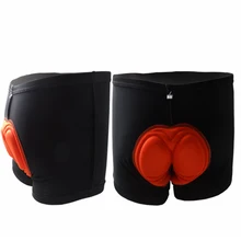 100 шт/партия, мужские 3D велосипедные шорты для верховой езды, велосипедные мягкие оранжевые трусики с губкой, спортивные трусы