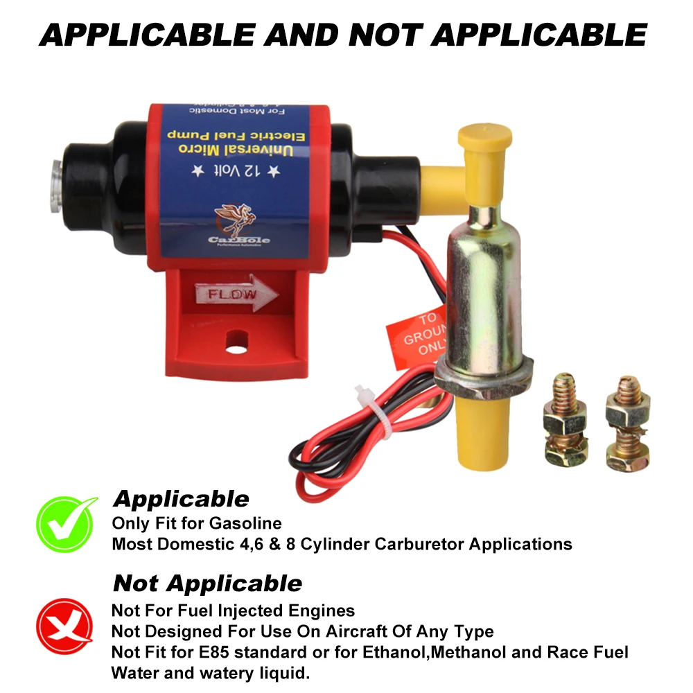 2 шт CARBOLE 4-7 PSI высокопроизводительный Электрический топливный насос для использования w/Карбюратор 35 GPH