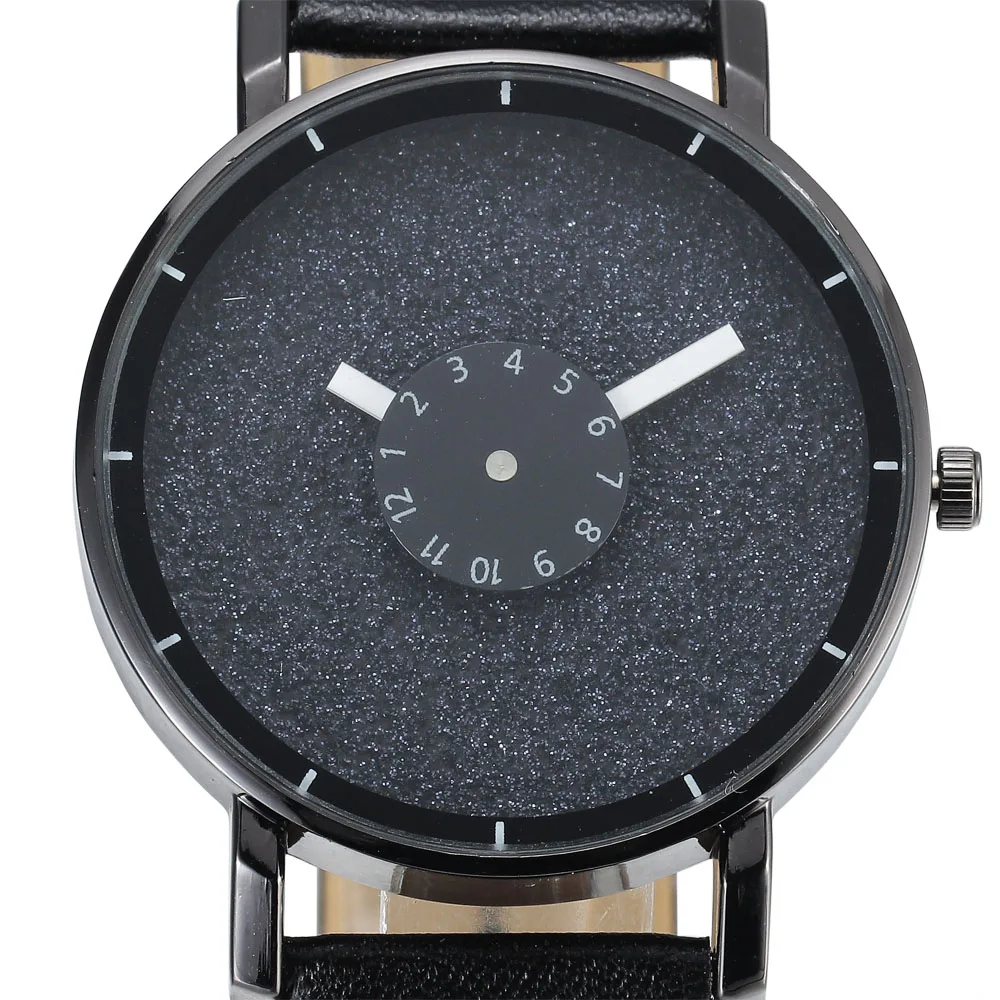 

New Top Fashion Mens Quartz Wrist Watch Thin Case Matte Sequins Dial Small Index Dial Plate Leather Strap Gift Clock Men Dress