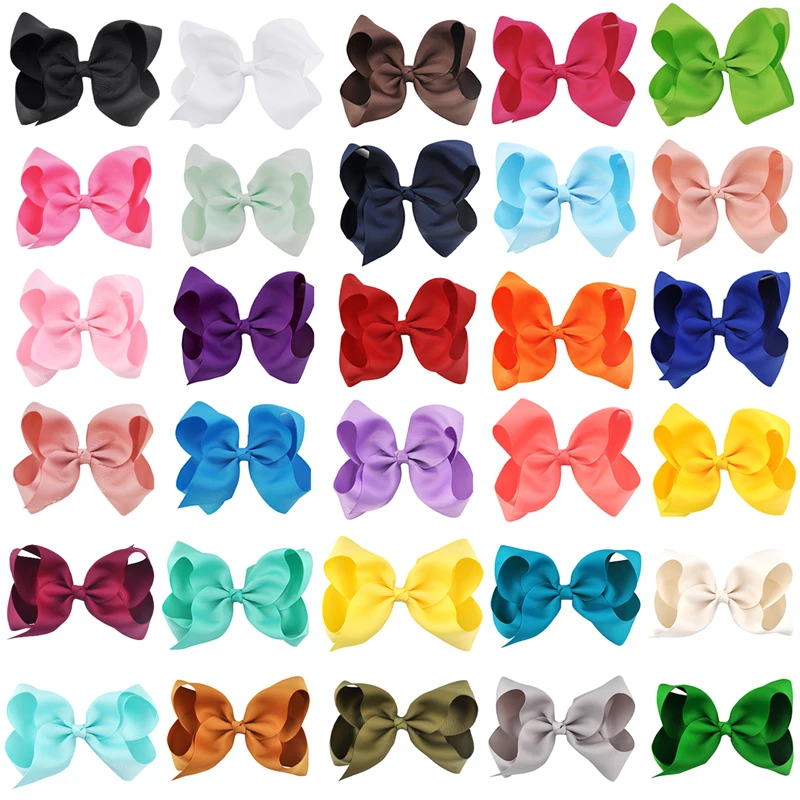 Цена 30 шт. лот 6 дюймов Девушки Hairbow Детские заколки для волос для новорожденных заколки для девочек банты на голову заколки для волос аксессуары ...