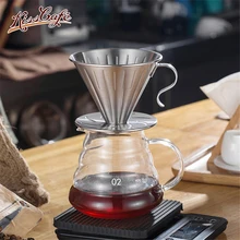 Dripper чашка из нержавеющей стали Кофе Maker V60 Кофе капельного Кофе Брюэр эспрессо фильтры Кофе аксессуары