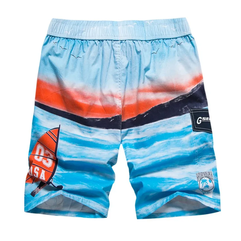 Для мужчин короткие Гавайская Мужские Шорты для купания быстросохнущая пляжные бег Повседневное короткие эластичные цветочный карандаш штаны из полиэстера a0328