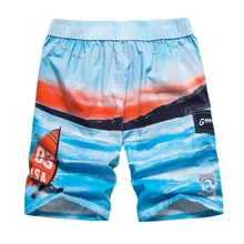 Для мужчин короткие Гавайская Мужские Шорты для купания быстросохнущая пляжные бег Повседневное короткие эластичные цветочный карандаш штаны из полиэстера a0328